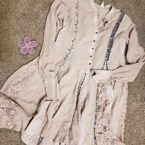 Double layered Free People One lace tunic dress